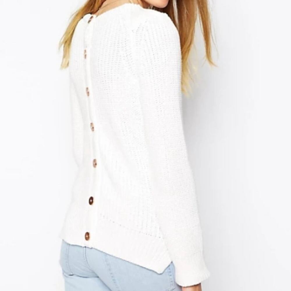 M.i.H Jeans The Chloe Button Back Marled Cotton Jumper Sweater Large - Picture 5 of 14